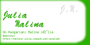 julia malina business card